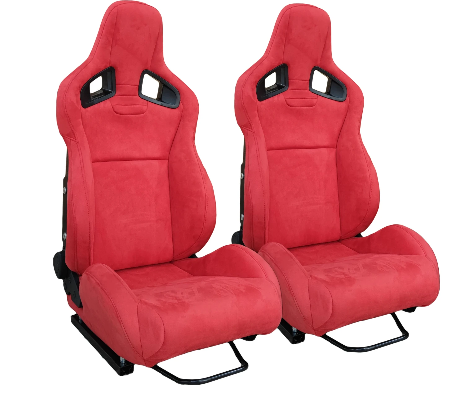 

-Recline Red Suede Carbon Fiber Racing Car Seats