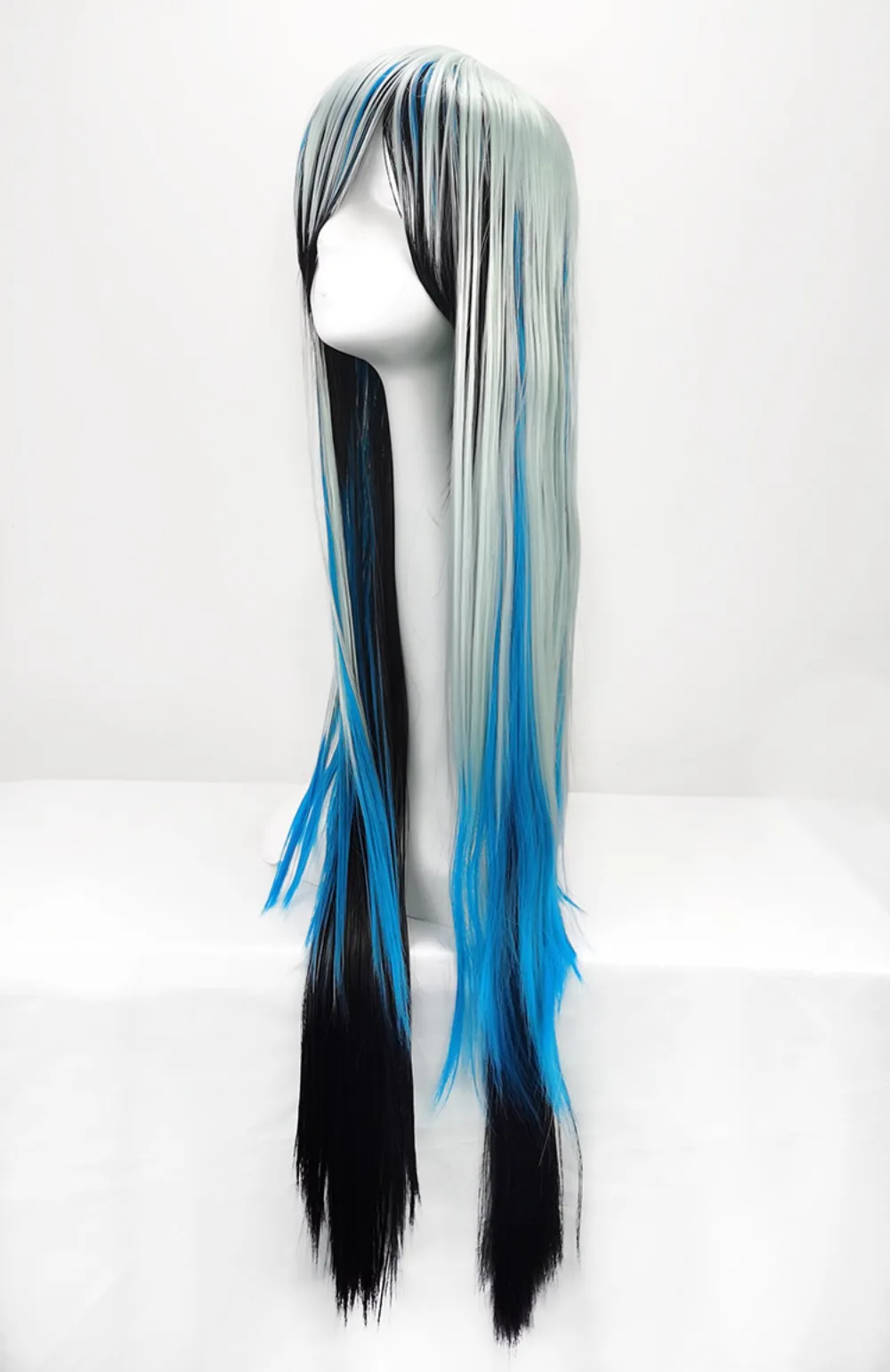 Nura Rise of the Yokai Clan Yuki Onna Sneeuwvrouw Cosplay Pruik 80 cm lang recht gradiënthaar