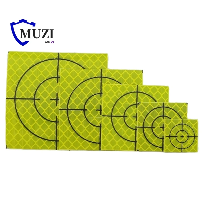 100 pz Formato 60mm 20 30 40 50 80mm Foglio Riflettore Per Stazione Totale Rilievo Geografia Fluorescente Verde Copriletto Adesivo Riflettente
