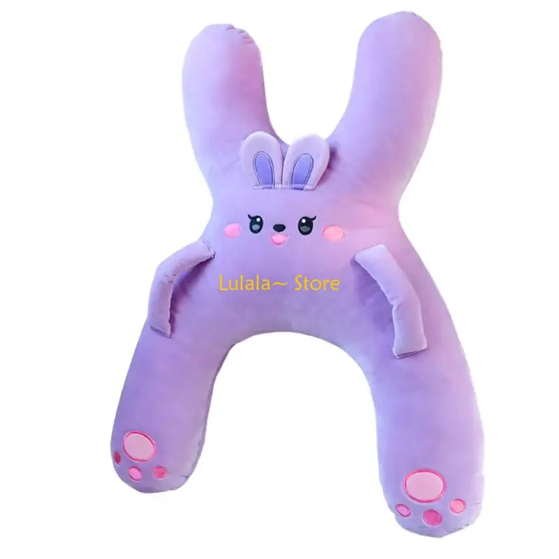 Y4QA Child Car Neck Pillow with H-Shaped Plush Design for Car Ride Use