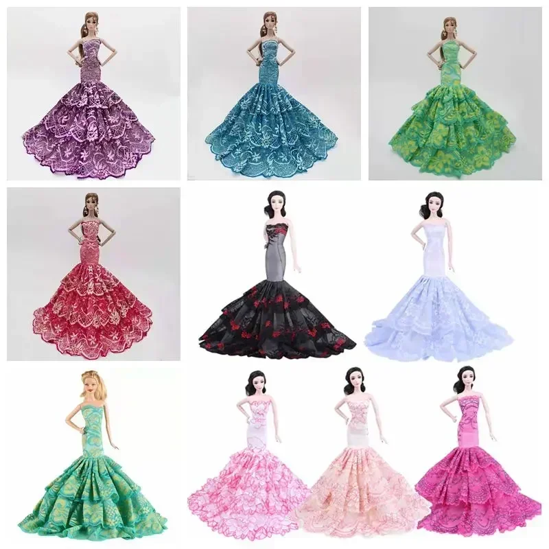 Fashion Fishtail Off-Shoulder Clothes for Barbie Doll Accessory Party Gown Princess Mermaid Vestidoes Wedding Dress 1/6 BJD Toys