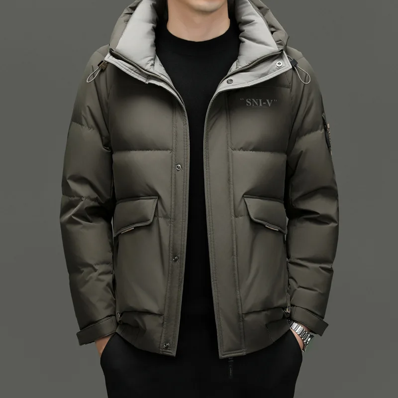 Down Jacket Men's 2023 Winter New Workwear Large Pocket Casual Fashion Korean Version Trend Jacket