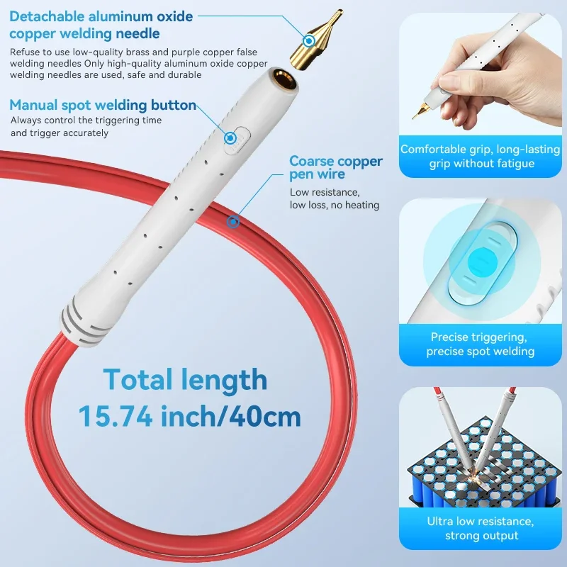 AWithZ MC2 MC1 Saldatore a punti fai-da-te Barra di rame Deviazione Saldatrice a punti a doppio impulso Saldabile 0.3mm Batteria Strumento di