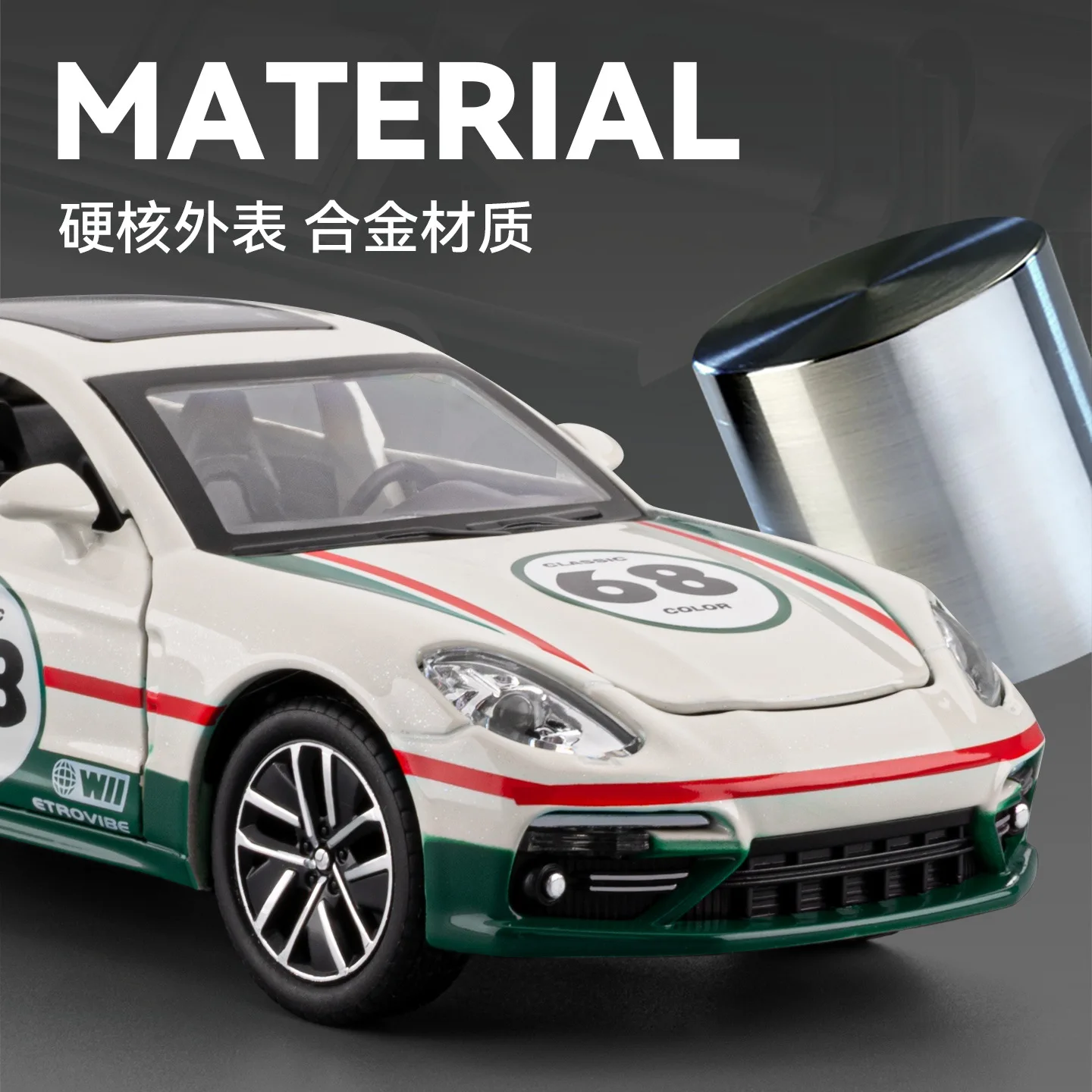 1:32 Panamera modello di auto sportiva in lega pressofuso in metallo modello di auto da corsa su pista luce sonora regalo per bambini