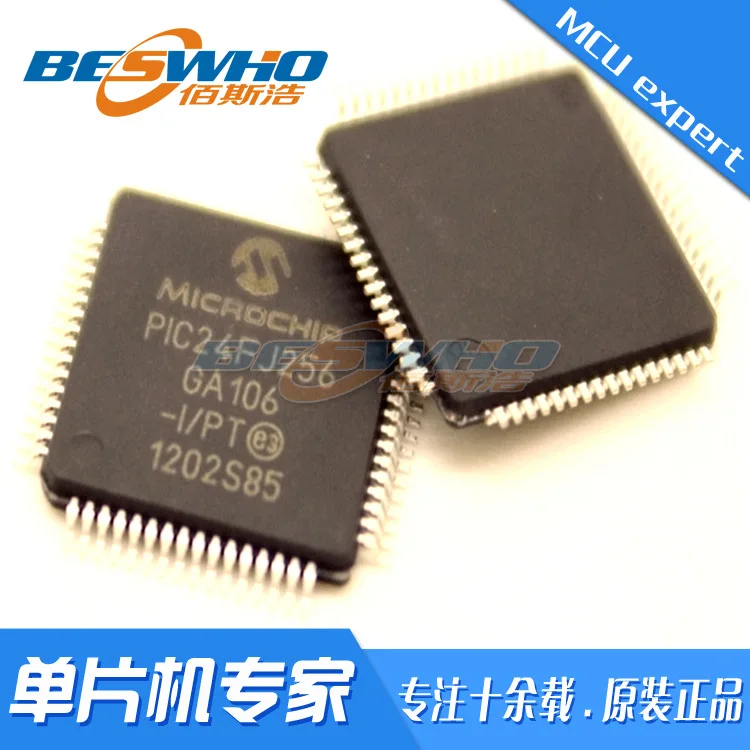 Puce de micro-ordinateur à puce unique PIC24FJ256GA106-I/PT QFP64SMD MCU, nouvelle marque originale