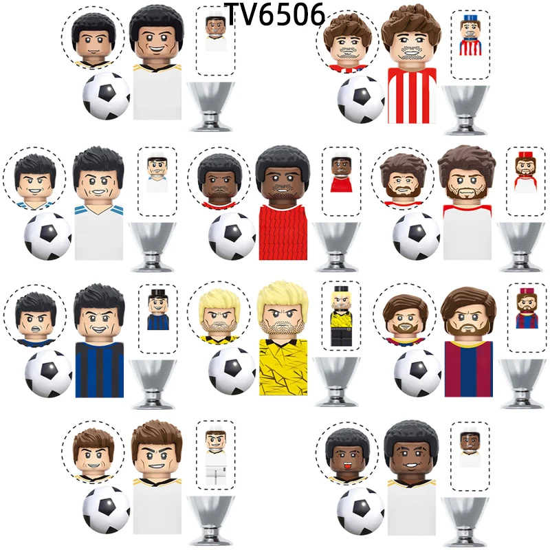 The Famous Football player Star Number 5 7 9 10 11 8 Model Blocks MOC Bricks Set Gifts Toys For Children TV6506