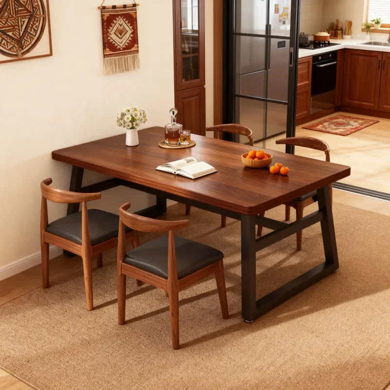 Rectangular Dining Table Commercial Chair Set Household Living Room Small Apartment Rental Large Board Catering Table