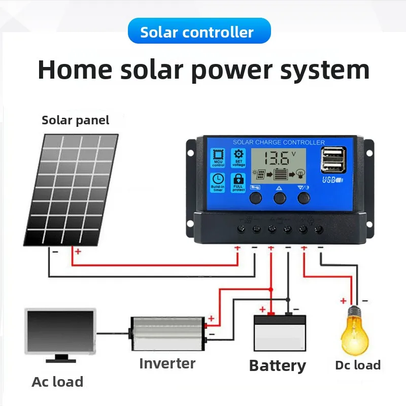 12V 24V Solar Charge Controller Auto Focus PWM Solar Panel Battery Regulator for Home Street Light