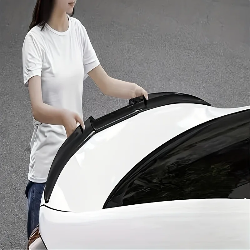 3pcs Universal Car Spoiler Car Free Perforated Top Center Wing Trunk Spoiler Top Wing Trunk Decoration Fixed Wind Wing Tuning