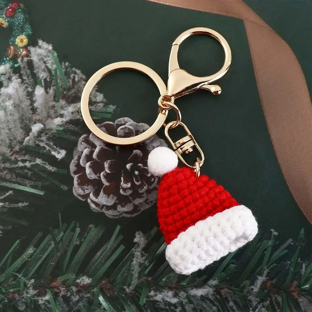 Hat New Year Present Children Gift Handmade Crochet Pendant Women Key Buckle Korean Style Key Ring Christmas Key Chain