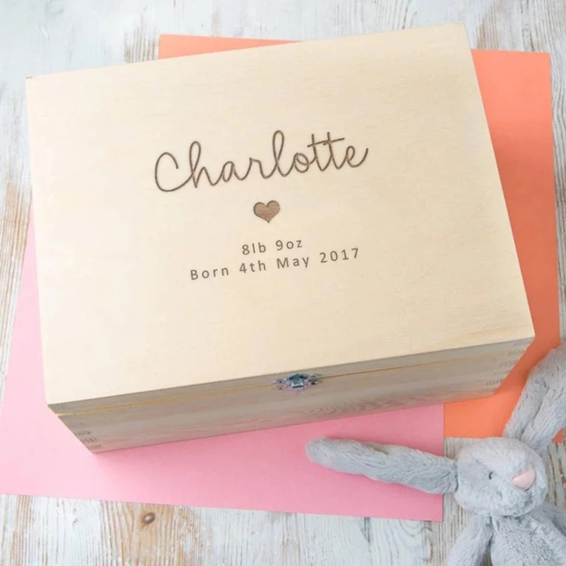 Personalized Wood Baptism Keepsake Box ,Costom Baptism Gifts for Baby Girl or Boy, Engraved Wooden Keepsake , Memory Box