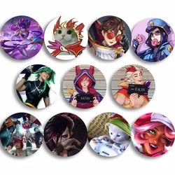 Game League of Legends LOL Arcane Round Brooch Jinx Soft Lapel Pins Runaway Loli Badge Backpack Accessories Gamer Collect Gifts