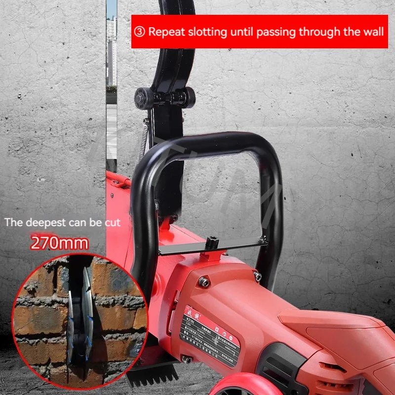 220V 6800W Multi-function Wall Slotting Machine Electric Slotting Machine Concrete Cutting Machine Diamond Saw Blade