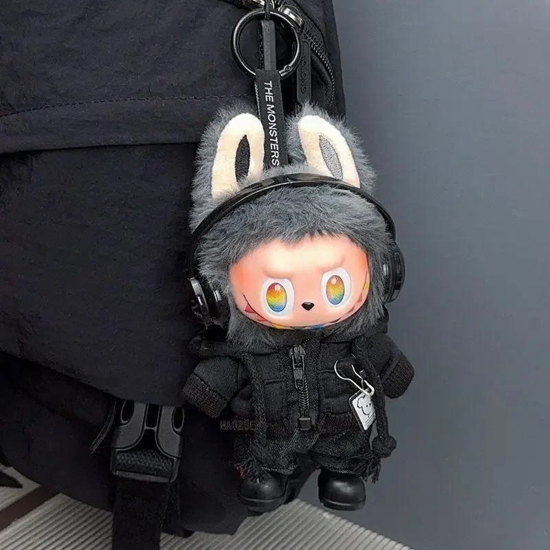 Para labubu pano v1/v2/v3 casual moletom com capuz preto terno moda moletom jaqueta linda roupa presentes para menino