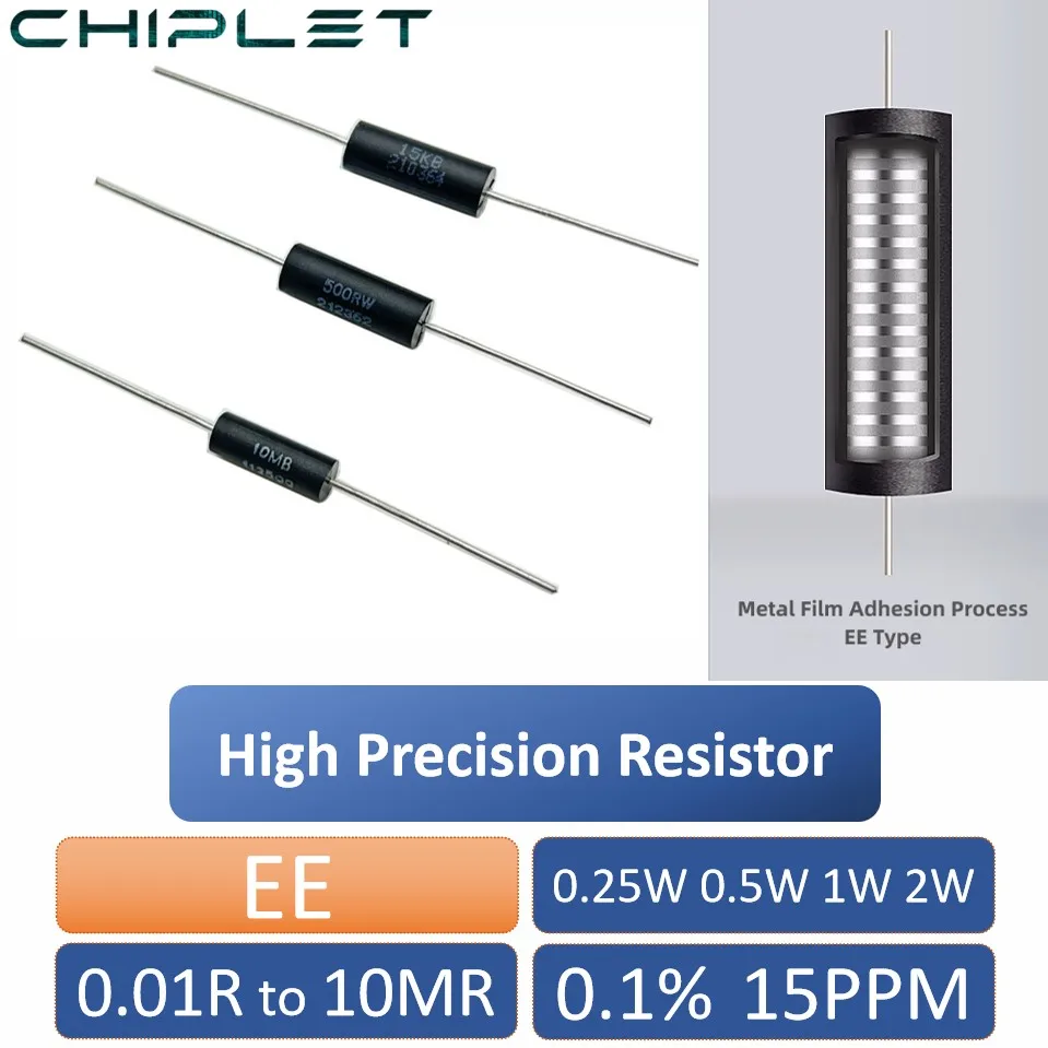 2Pcs EE BWL High Precision Resistor 0.1% Low Temperature Coefficient Drift Sampling Non-inductive 0.25W 0.5W 1W 2W 0.01R to 10MR