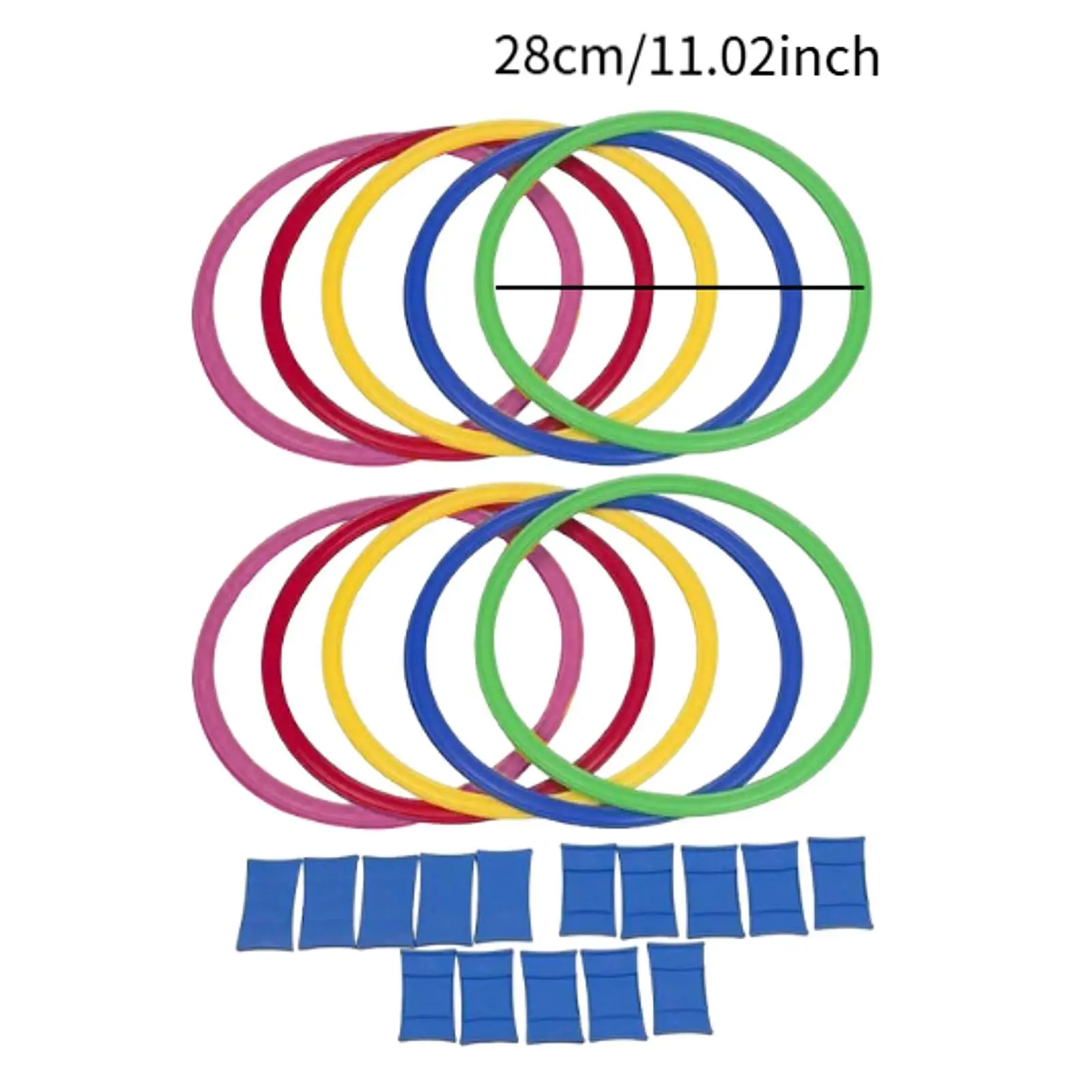 10 buah cincin latihan kaki kelincahan Set cincin lingkaran peralatan pelatihan sensorik taman kanak-kanak untuk kereta sepak bola Rugby