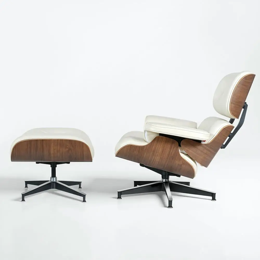 Mid-century Armchair Leather Lounges Chair ,ottoman include Living Room Furniture image 4