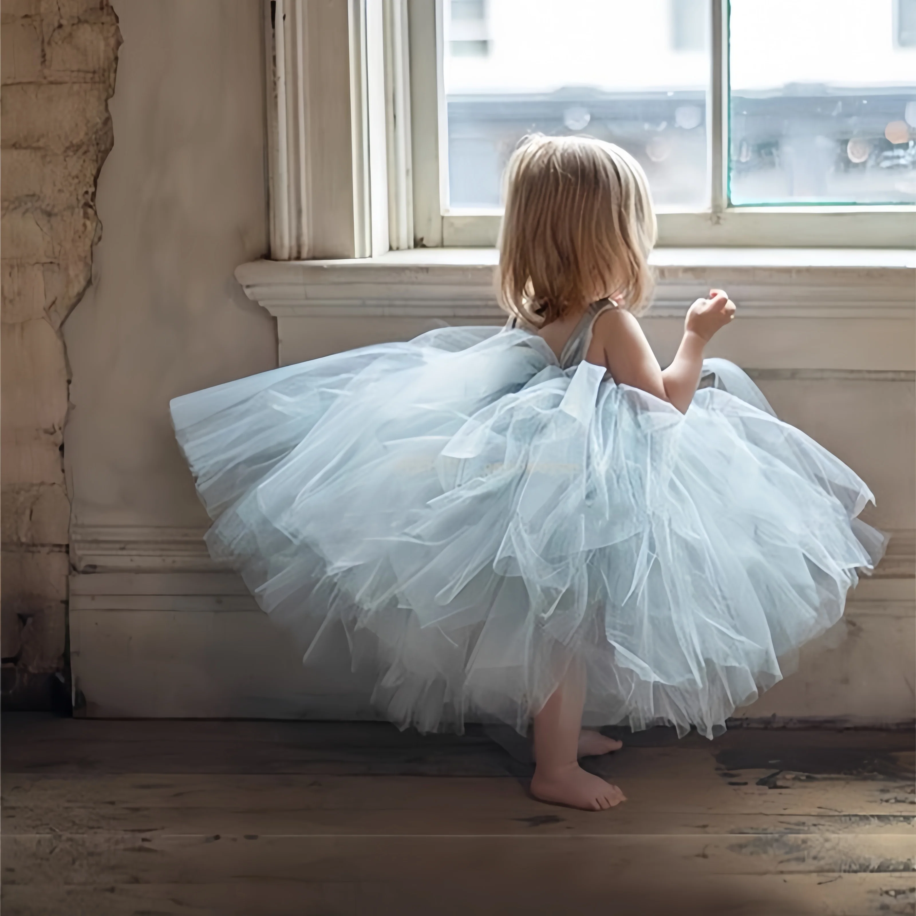 Birthday Princess Dress Girl Tulle Prom Performance Gala Costumes Children's Photography Dress Holiday Beach Children's Contact