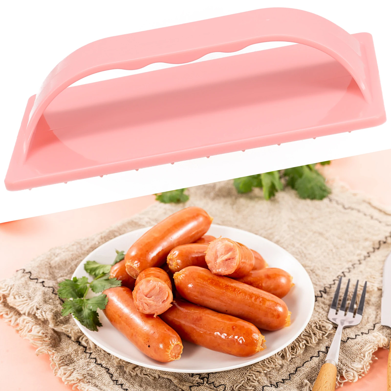

Sausage Cutter Hot Dog Slicer Barbecue Tool Camping For BBQ Grill Hot Dog Cutter Tool Hot Dog Slicing Outdoor Pink