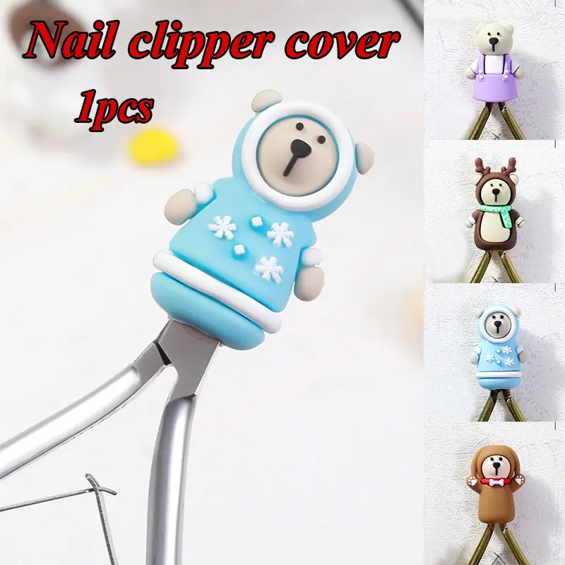 

Silicone Nipper Protective Cover Nail Scissors Shell Tweezers Cap Pedicure Bear Manicure Nail Tool Makeup Beauty Tool Cosmetic