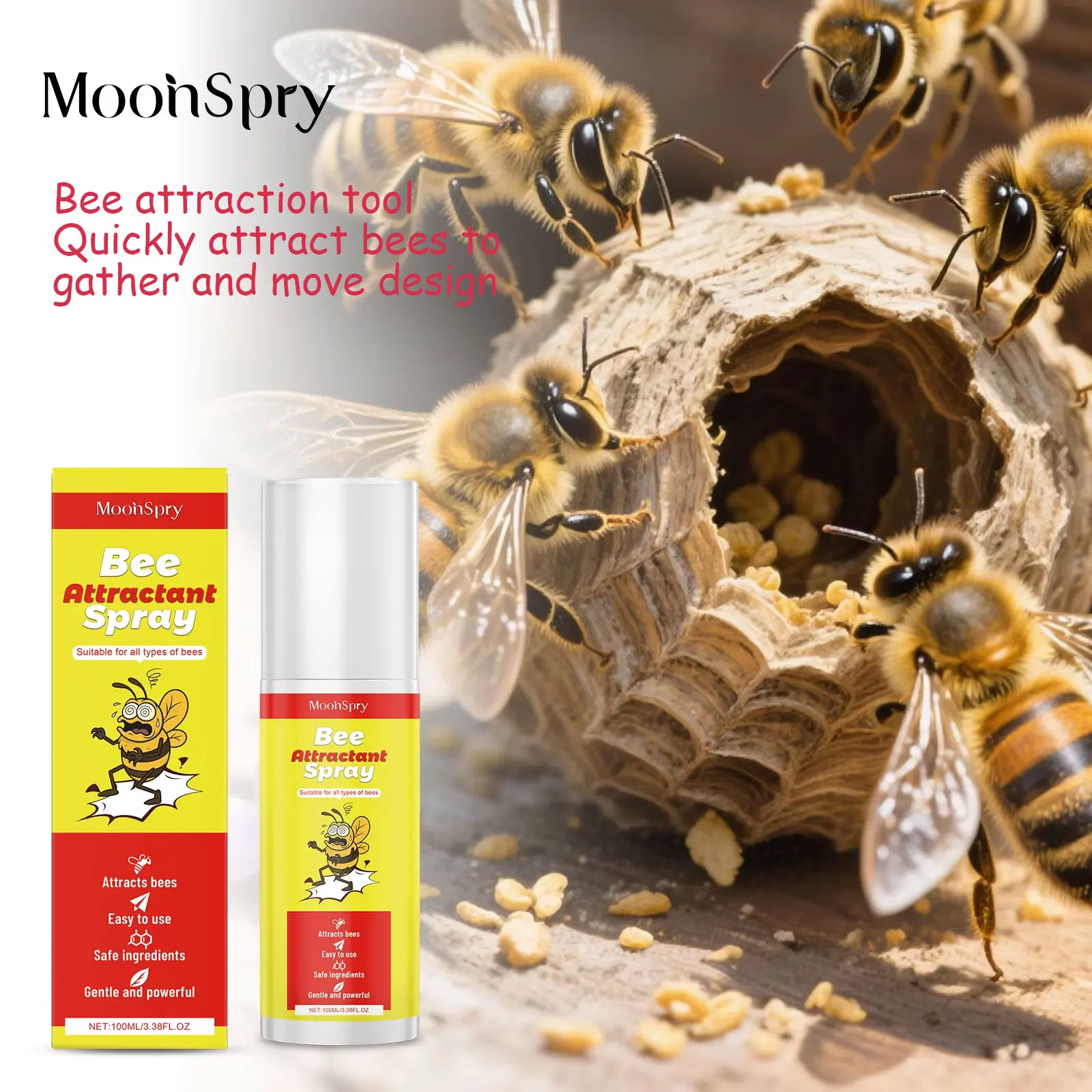 

MoonSpy 100ml Bee Attraction Spray for Agriculture And Horticulture Convenient Fast Acting Peak Attraction Tool