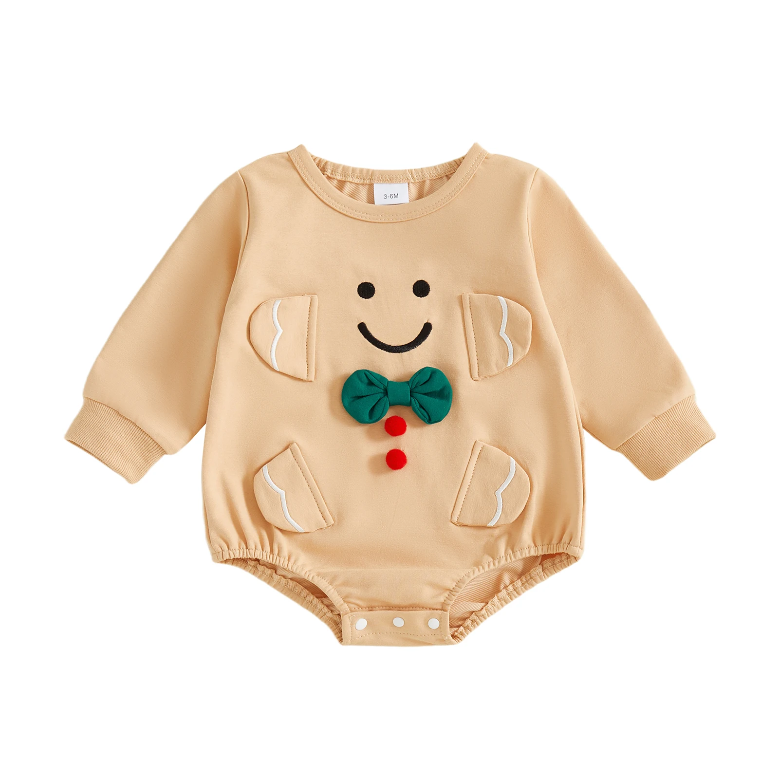 

Winter Baby Girl Jumpsuit Short Sleeve Round Neck Reindeer Print Outfit for Holiday Festive Party Wear