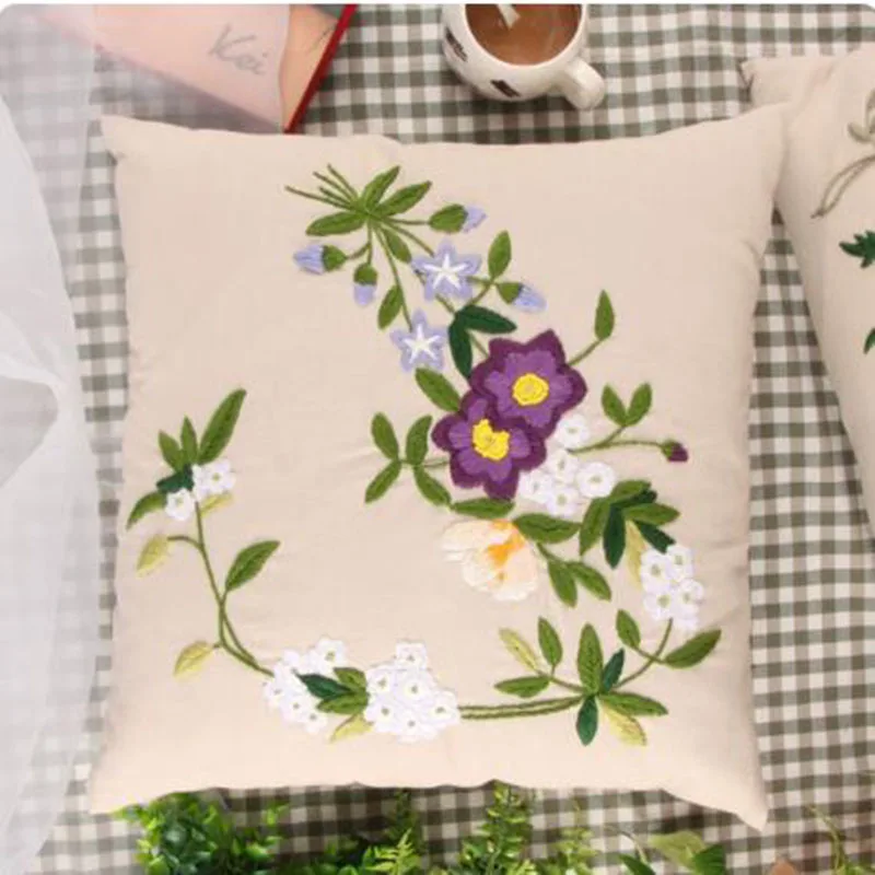 

DIY Embroidery Kit Cushion Cover Cross Stitch Pillow Case 42x42cm Cotton Canvas Handmade Craft for Home Decor Gift