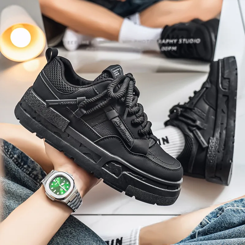 

Новинка 2026, весенне-осенняя молодежная мужская обувь для скейтборда, модная универсальная удобная повседневная спортивная обувь на платформе, мужская вулканизированная обувь