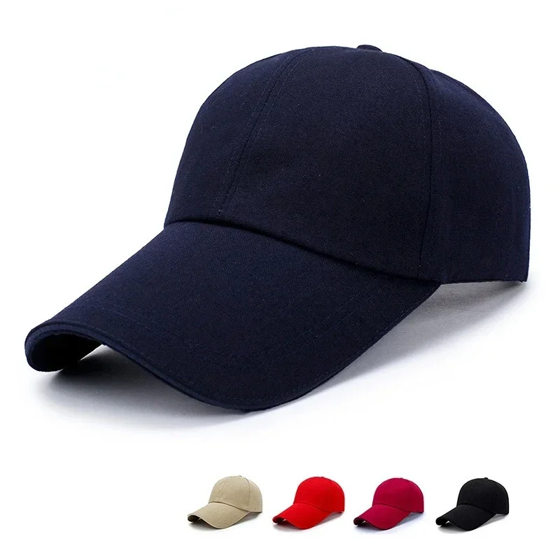 New 10cm Long Brim Unisex Simple Black Baseball Cap Solid Color Golf Hat Cotton Caps Hats Casual Hip Hop Dad Hats For Men Women