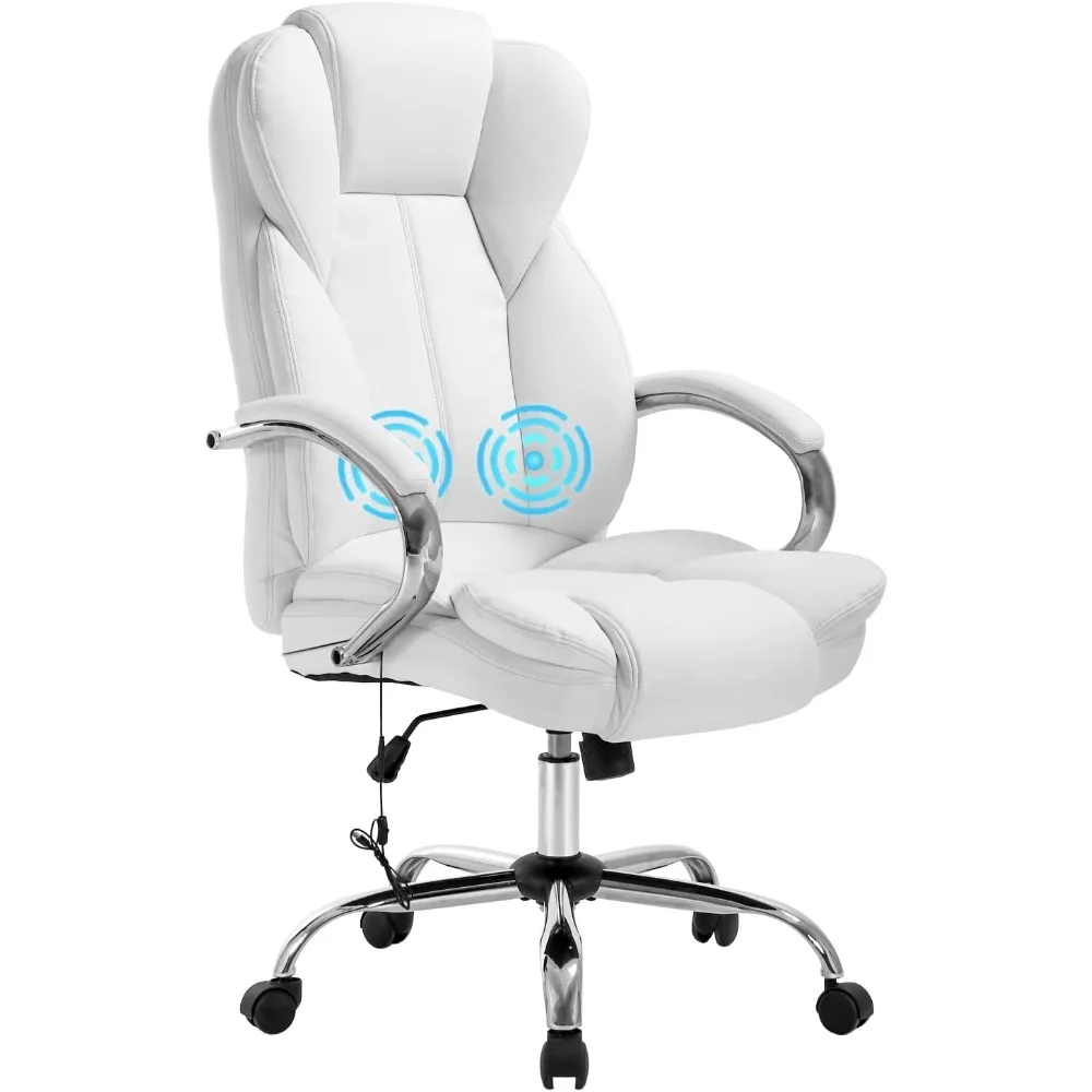 Office Chair Adjustable High Back Computer Chair PU Leather Massage Ergonomic Executive Task Rolling Swivel with Lumbar Support