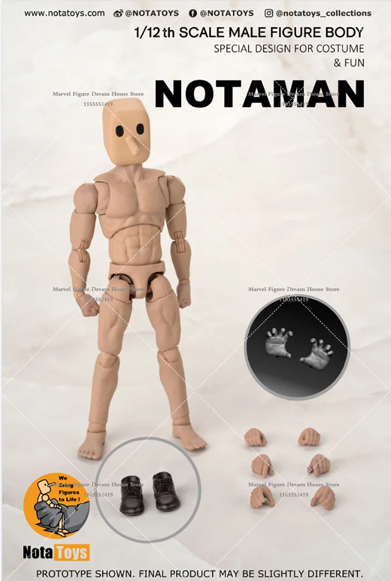 Notaman NT-01 NT-02 NT-02W 1/12 Scale DIY Male Action Figure Joint Body Doll  6'' Male Soldier Flexible Action Figure Body Model