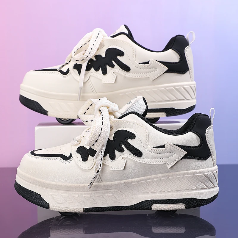 

2025 New Fall & Winter Kids' Heelys: Girls' 2-Wheel Invisible Skates, Boys' White Roller Shoes