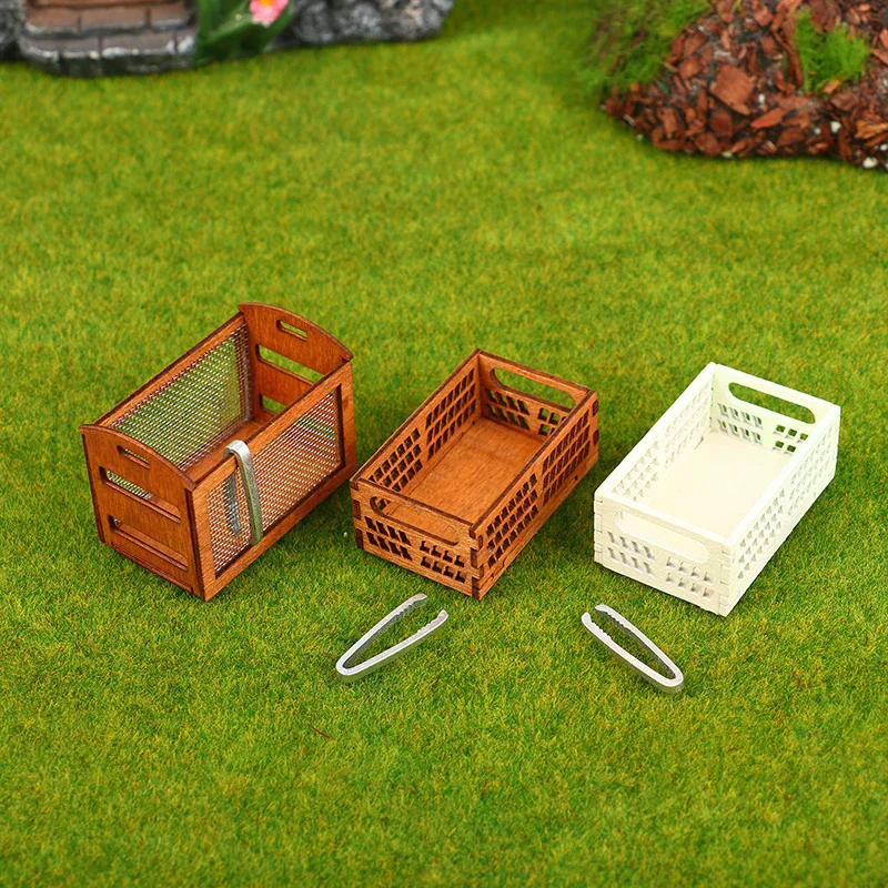 1Set 1:12 Dollhouse Miniature Bread Rack Cake Shelf Storage Box/Basket W/Baking Clip Scene Decor Doll House Accessories