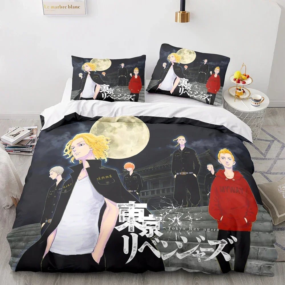 

Anime Tokyo Revengers Ryuguuji Ken Sano Manjiro 3D Duvet Cover Bedding Set Comforter Linen Pillowcases Home Decor Single Queen