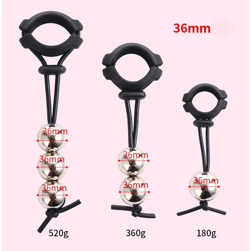 Bdsm Male Penis Ring Exercise Device Weight Bearing Penis Extender Enlargement Stretcher Ball Semen Lock Adult Sex Toys for Men