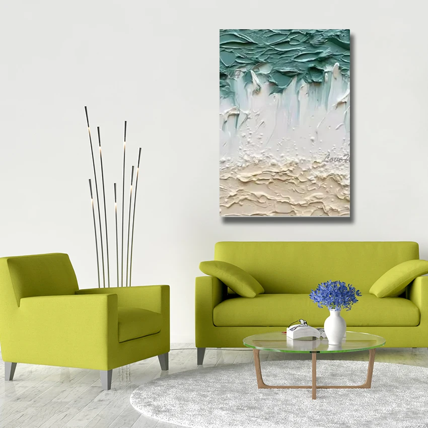 

Ручная роспись, абстрактная картина маслом на холсте с ножом, тяжелый акриловый дизайн, картина для украшения стен, современное искусство на холсте, безрамное