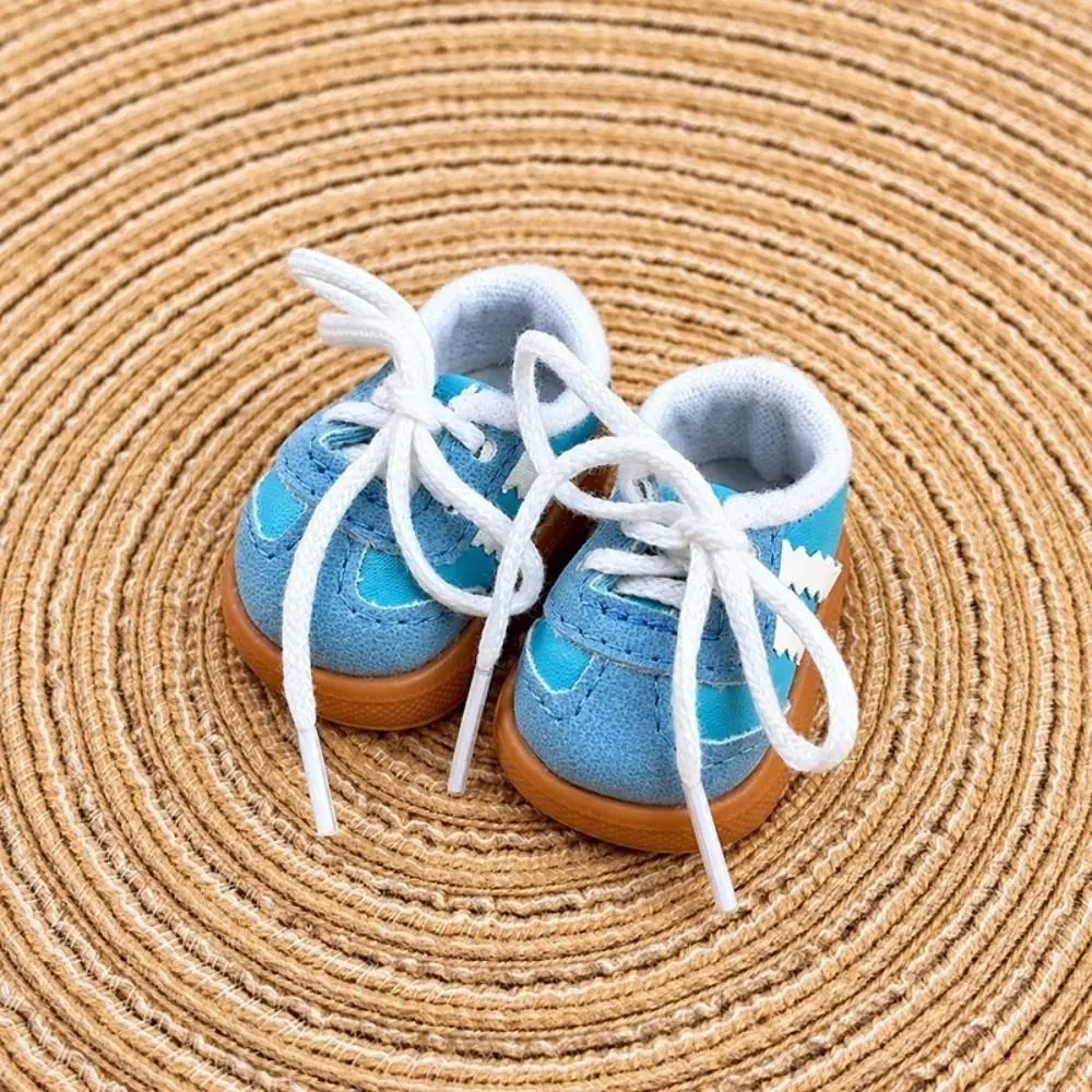1Pair New Lace Up Doll Shoes Cute Style Shoe Length 4.8cm Mini Doll Sneakers Fabric Upper Doll Footwear For Potato Mia Doll