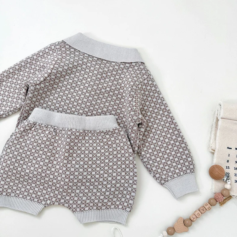 2026 ربيع جديد 0-3 سنوات طفل رضيع الفتيان فتاة الملابس مجموعة طويلة الأكمام بلوفر مغزول سترة + السراويل ملابس الأطفال دعوى #4