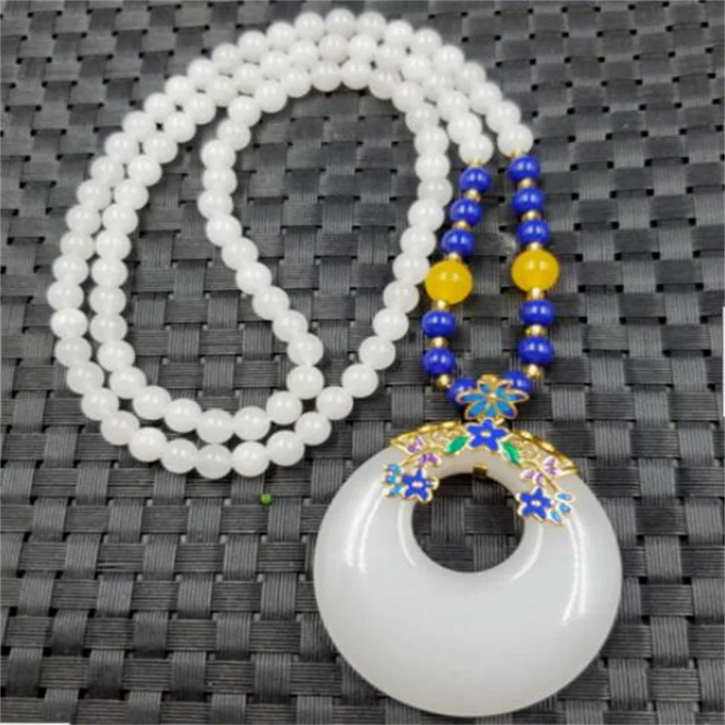 Natural Xinjiang Hetian Golden Silky Jade Necklace Pendant
