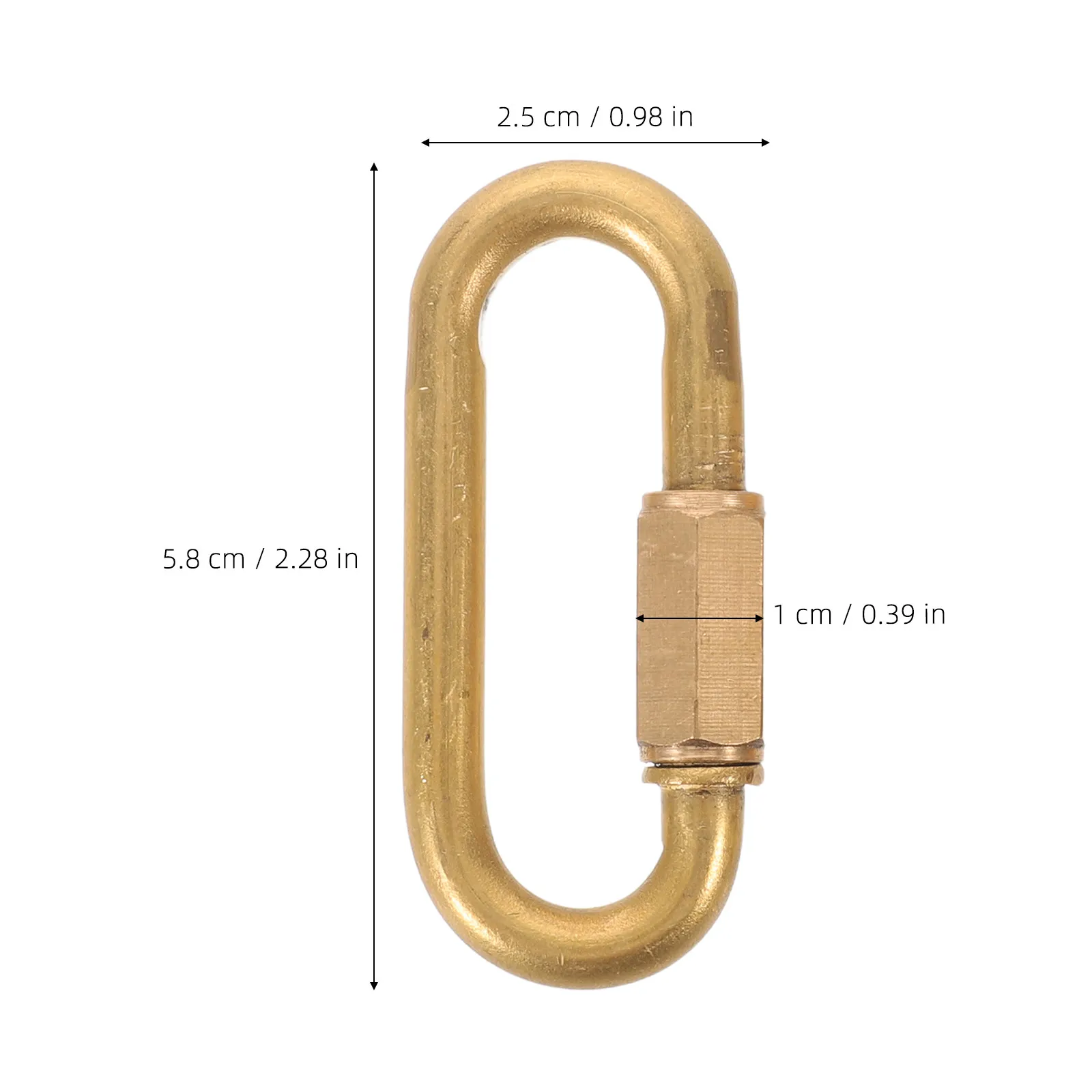 2Pcs Copper Screw Lock Quick Links Oval Link Carabiner Climbing Buckle Clip Secure Chain Connector Tent Accessory Hanging Chain
