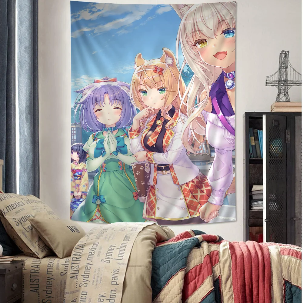 Anime Nekopara Movie Cartoon Tapestry Bohemian Wall Tapestries Mandala Wall Hanging Sheets