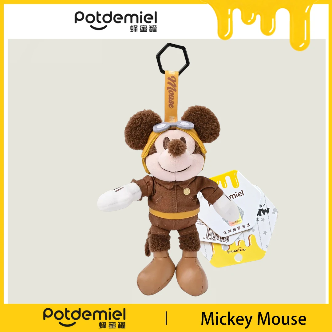 

Potdemiel Disney Pilot Mickey Plush Keychain Super Soft Fluffy Bag Charm Cute Cartoon Ornament Gift for Teens Fans Collectors