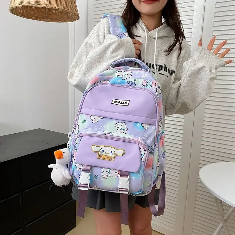 Sanrio cinnamoroll cute girl backpack  junior high school universal large-capacity backpack children\'s stationery gift