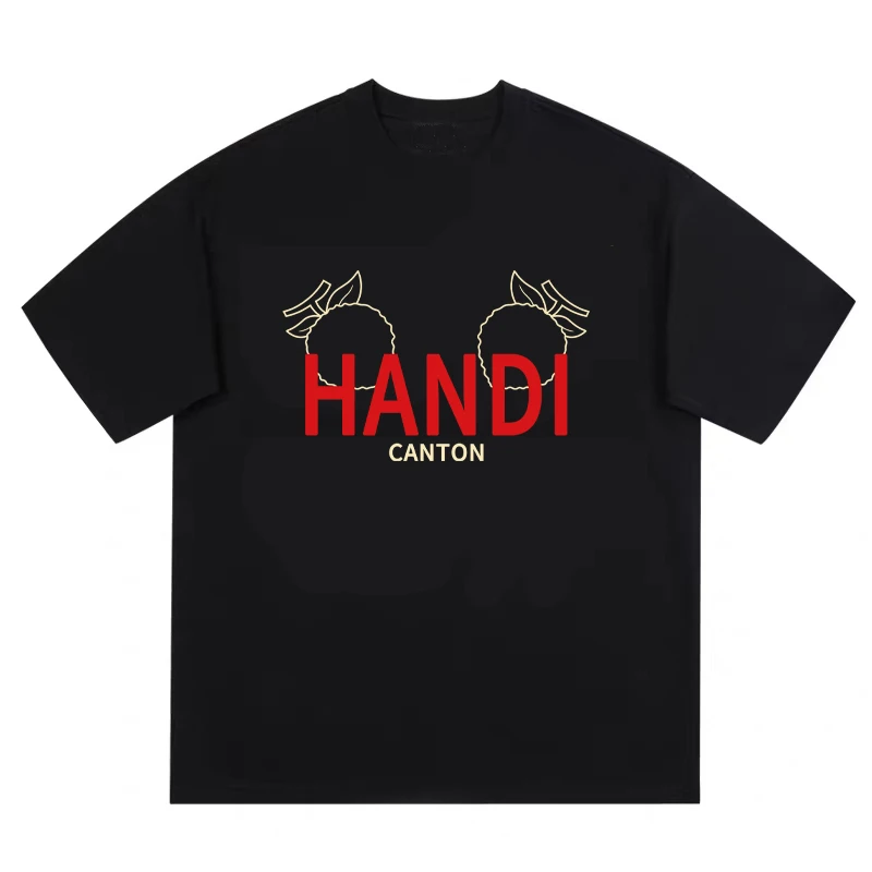 HANDI Litchi fruit Cantonese culture minority original interesting cotton T-shirt