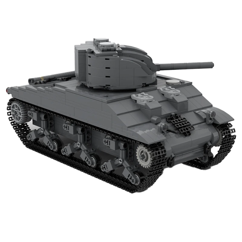 Military Series M4A2-75 Sherman Building Bricks Tank Weapon Modle DIY Assembled Education Bricks Creative Technology Toys Gifts