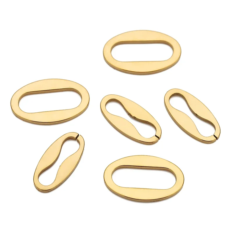 20pcs Stainless Steel PVD Gold Color Oval Charms Earring Findings Necklace Components DIY Jewelry Making Accessories Supplies