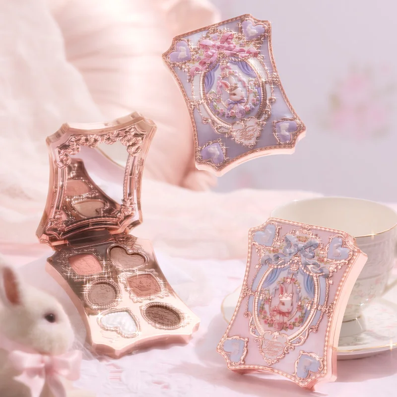 Flower Knows Makeup Bunny Garden Eyeshadows Collection 6-Color Long Lasting Makeup Natural Nudes Waterproof Eye Shadows Palette
