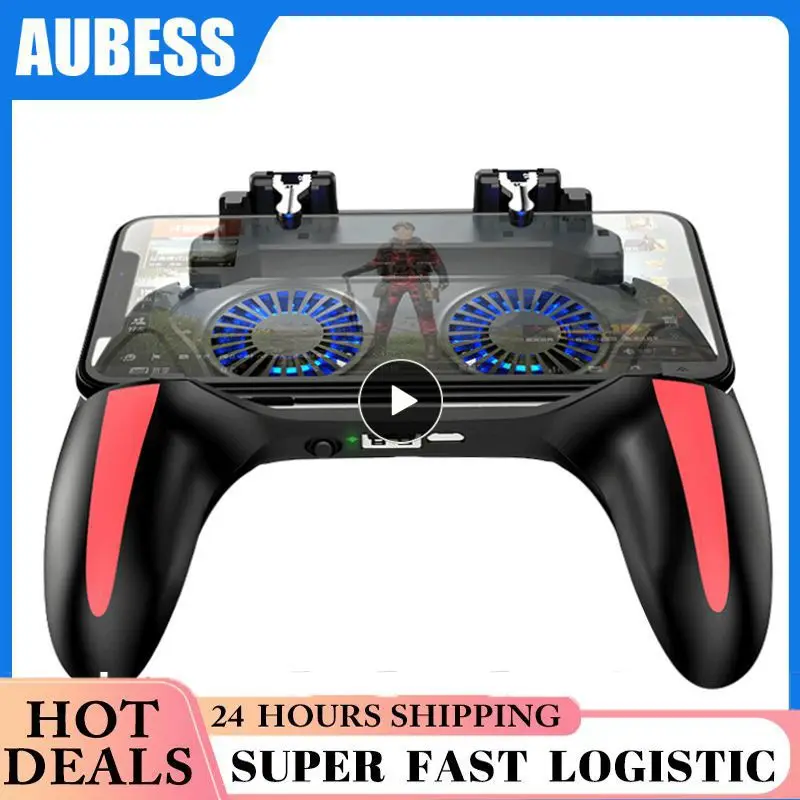 PUBG Mobile Controller with Double Fan Cooling for Ios Android Phone Game Pad Fire with 2500mah / 5000mah Power Bank