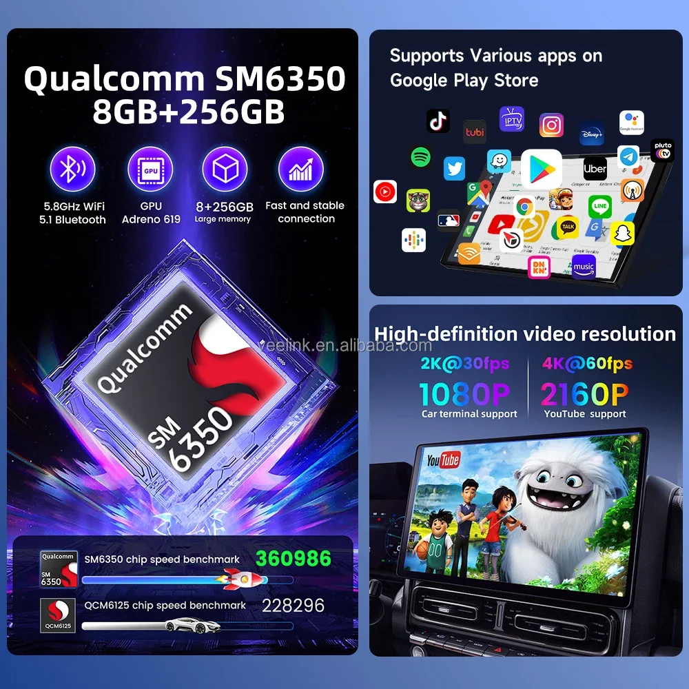 En stock carlinkit ultra Android 15 Tbox Carplay Ai Box 8g 256gb 5g 2.4g 2160p SM6350 Tv voiture jouer Aibox pour adaptateur sans fil