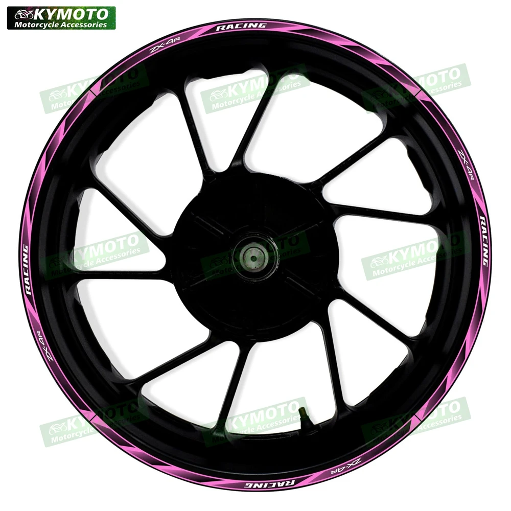 ل ZX-4R ZX4R دراجة نارية الملحقات 17 بوصة العجلات الأمامية والخلفية الشارات هدية محور حافة ملصقات عاكسة الديكور